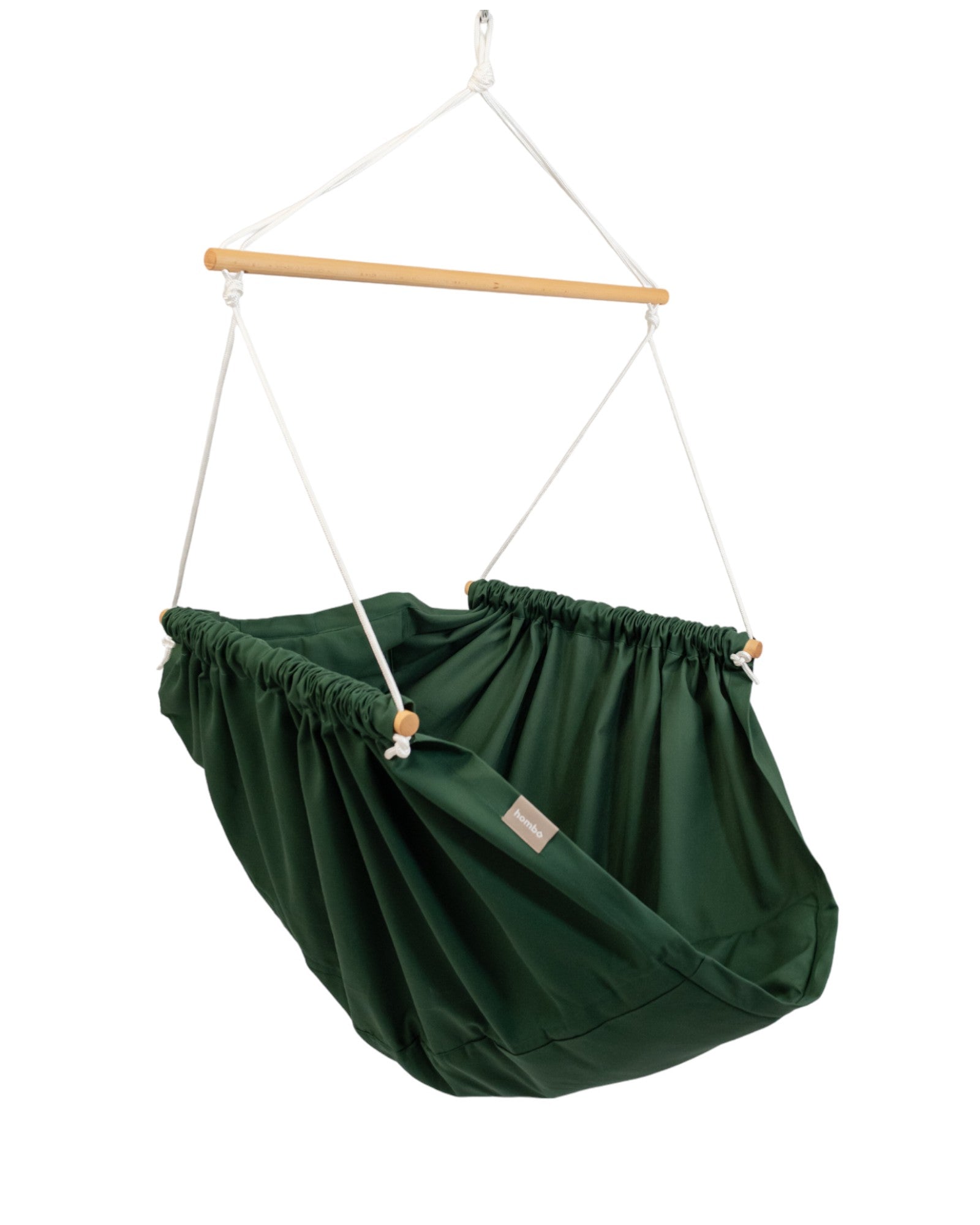homba® zen mini závesné kreslo bavlnené zelené (2-10 rokov)
