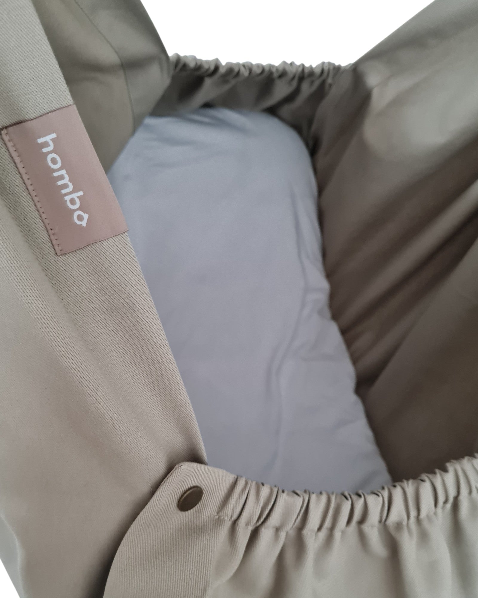 homba® baby závesná kolíska bavlnená svetlobežová
